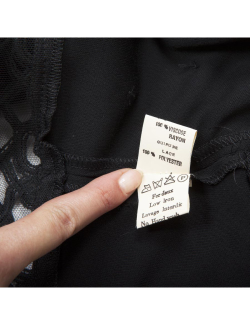 JIKI Monte Carlo Long Evening Dress in black viscose and tulle 38FR