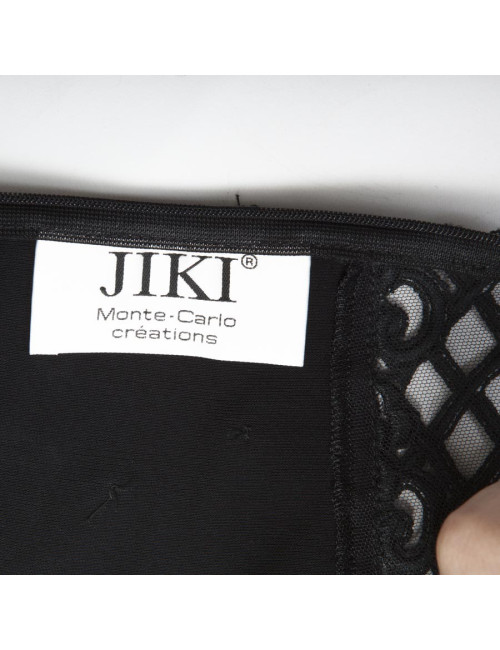 Robe JIKI T 38 longue noire avec borderies