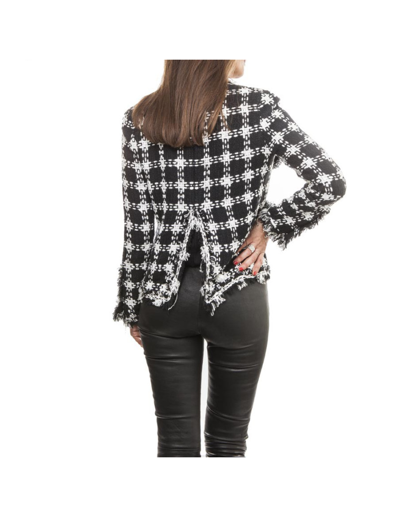 Veste CHANEL T 38 bicolore noir et blanc