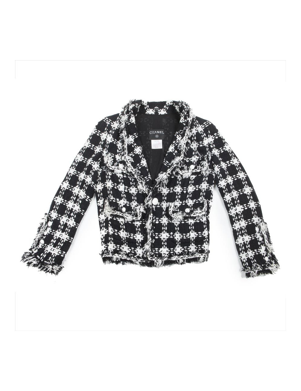 Veste CHANEL T 38 bicolore noir et blanc