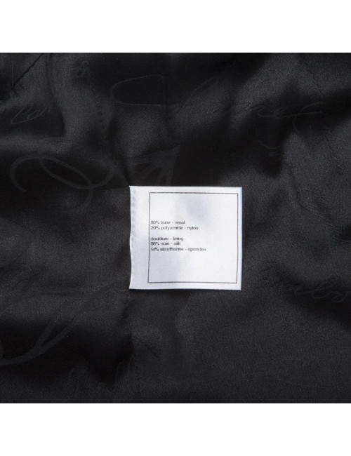 Veste CHANEL T34 Tweed  bleu marine et noir