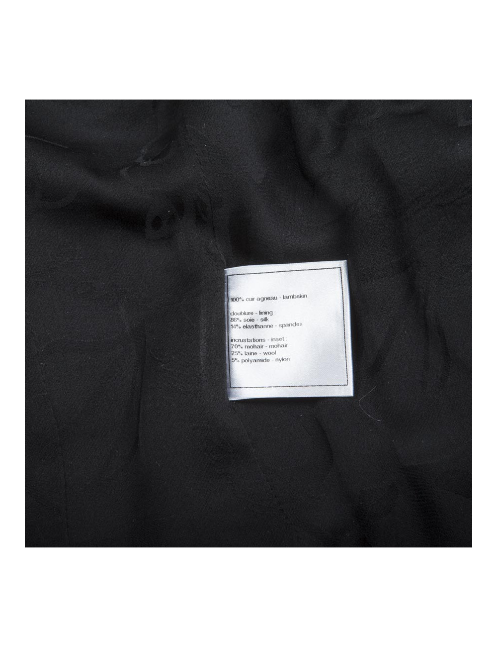 Blouson CHANEL T 36 cuir d'agneau lisse noir 