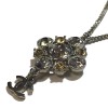 CHANEL chain necklace with pendant in silver metal, CC and rhinestones