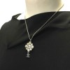 CHANEL chain necklace with pendant in silver metal, CC and rhinestones