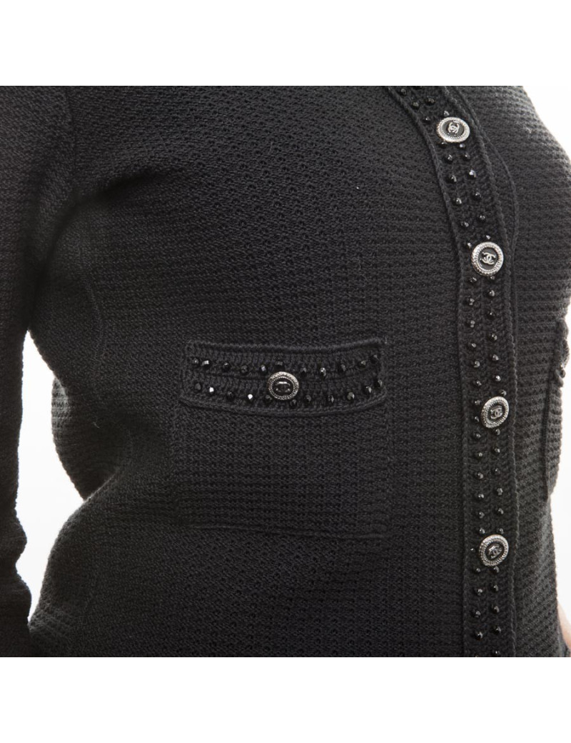 Cardigan CHANEL T 36 façon veste 