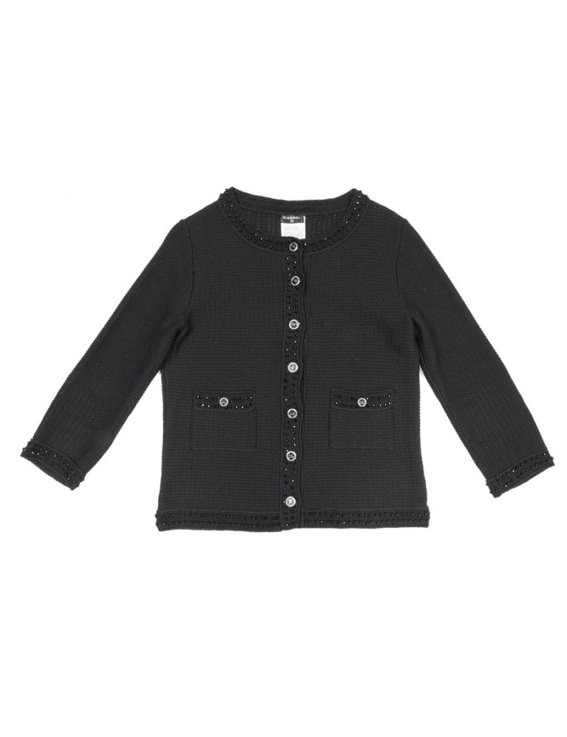 Cardigan CHANEL T 36 façon veste 