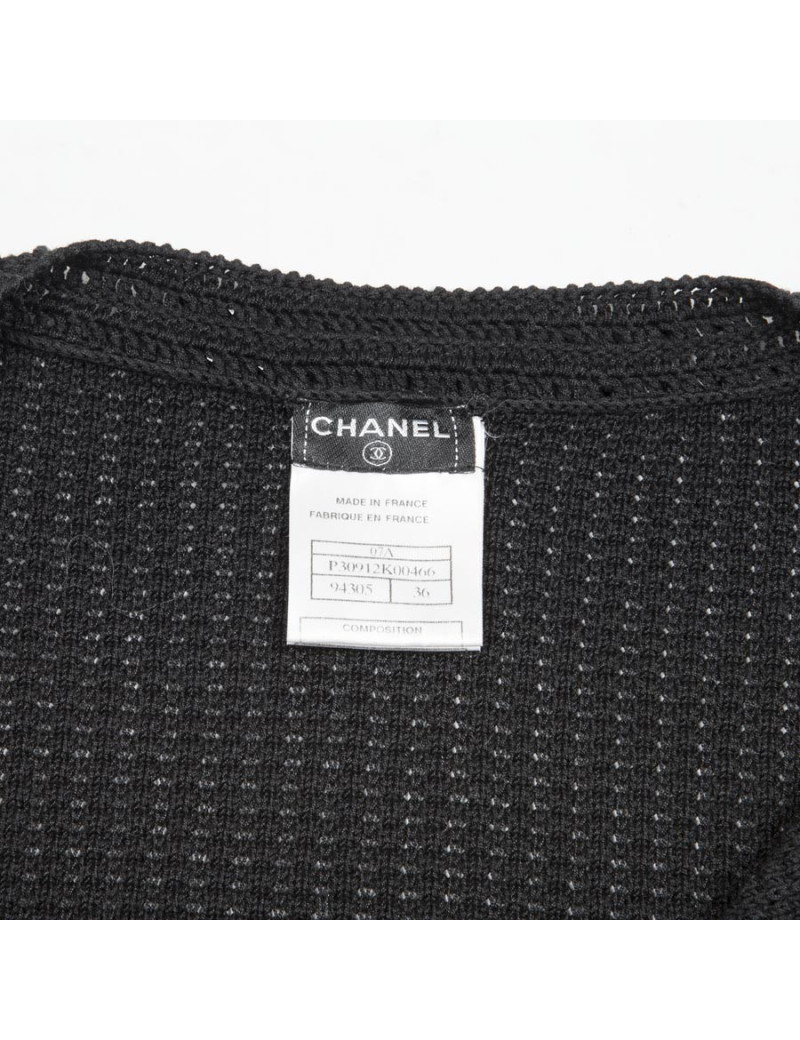 Cardigan CHANEL T 36 façon veste 