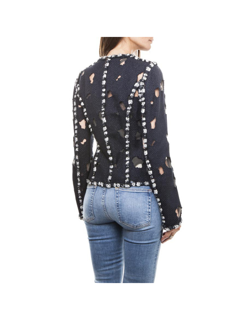 Veste CHANEL T 38 bleu et blanc