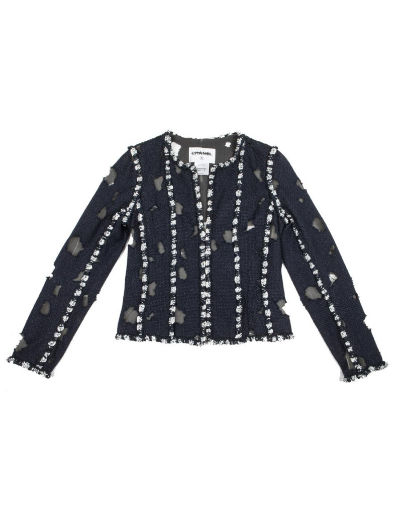 Veste CHANEL T 38 bleu et blanc