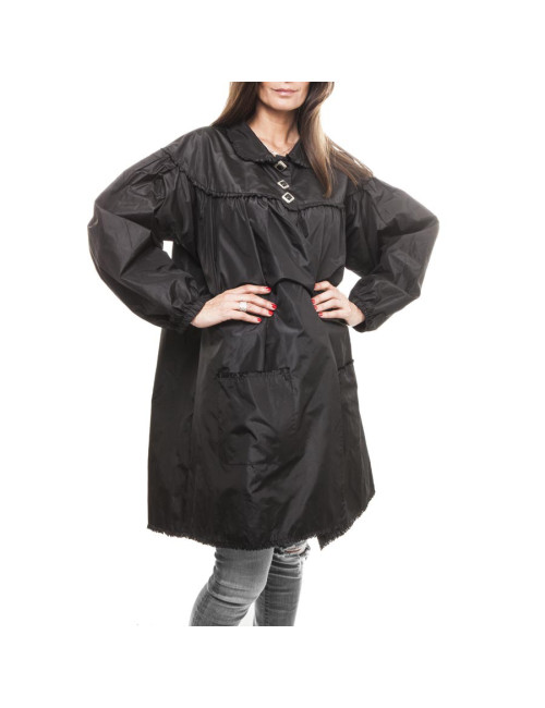 Veste longue T 38 CHANEL en soie noire