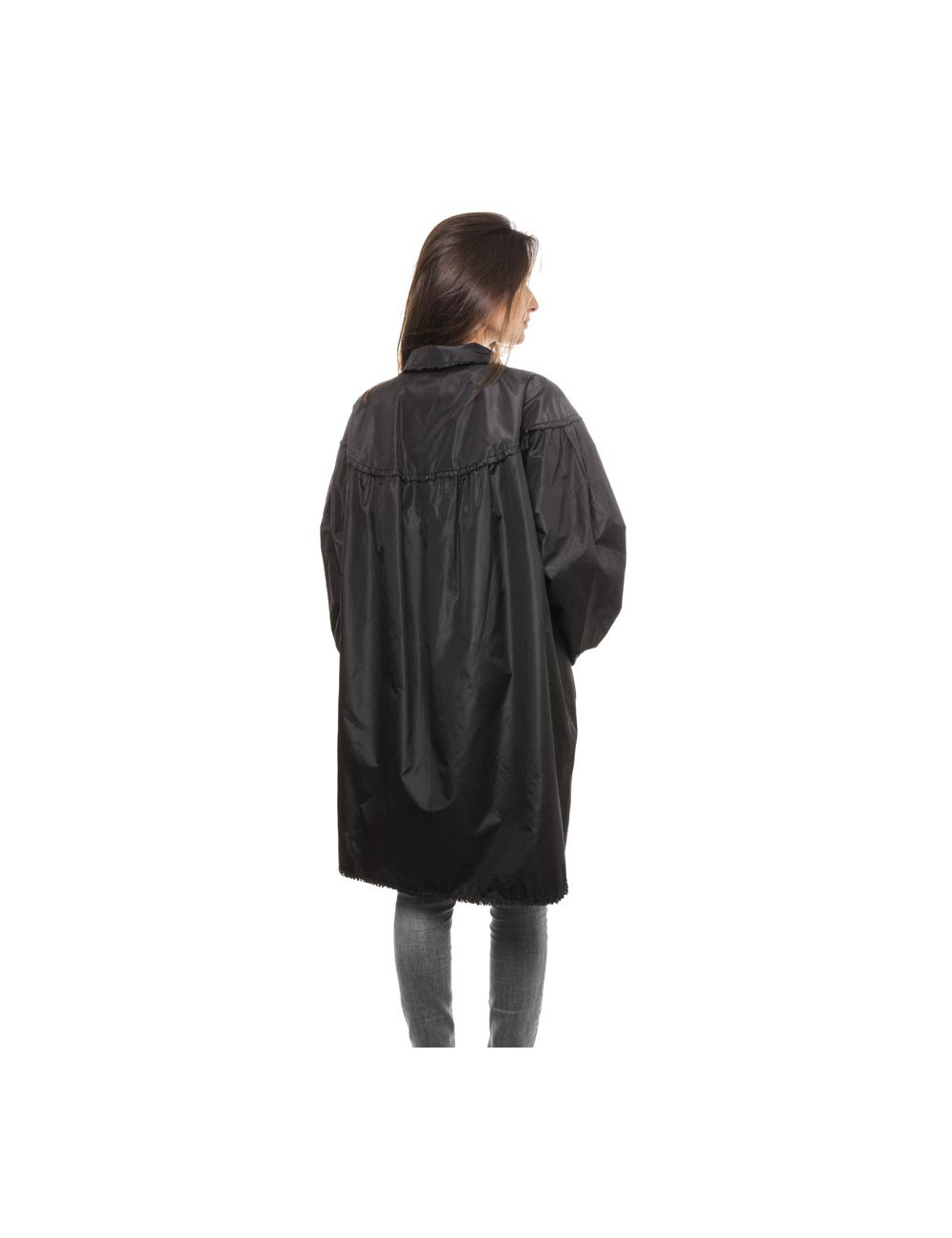 Veste longue T 38 CHANEL en soie noire