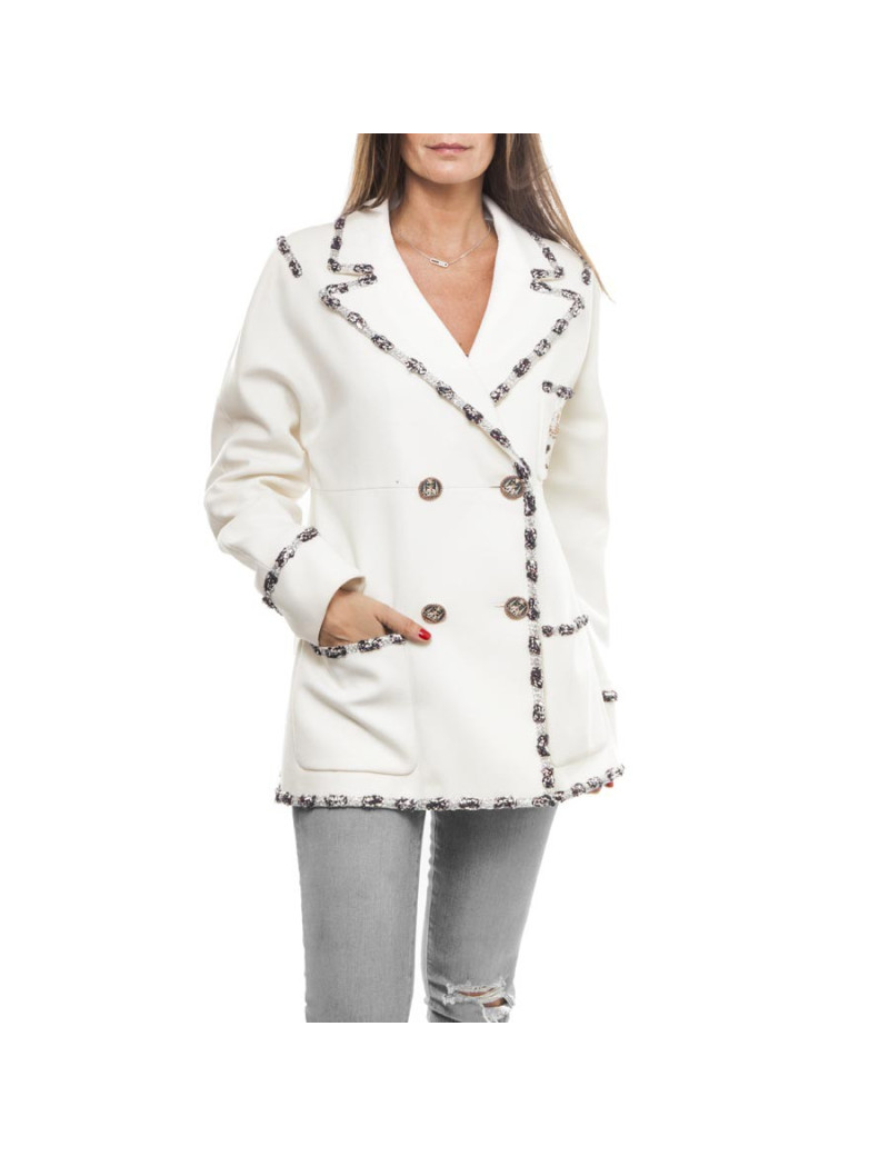 Veste CHANEL T 44 Paris Bombay blanche