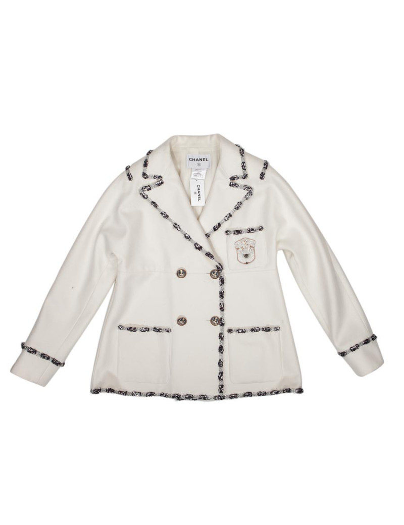 Veste CHANEL T 44 Paris Bombay blanche