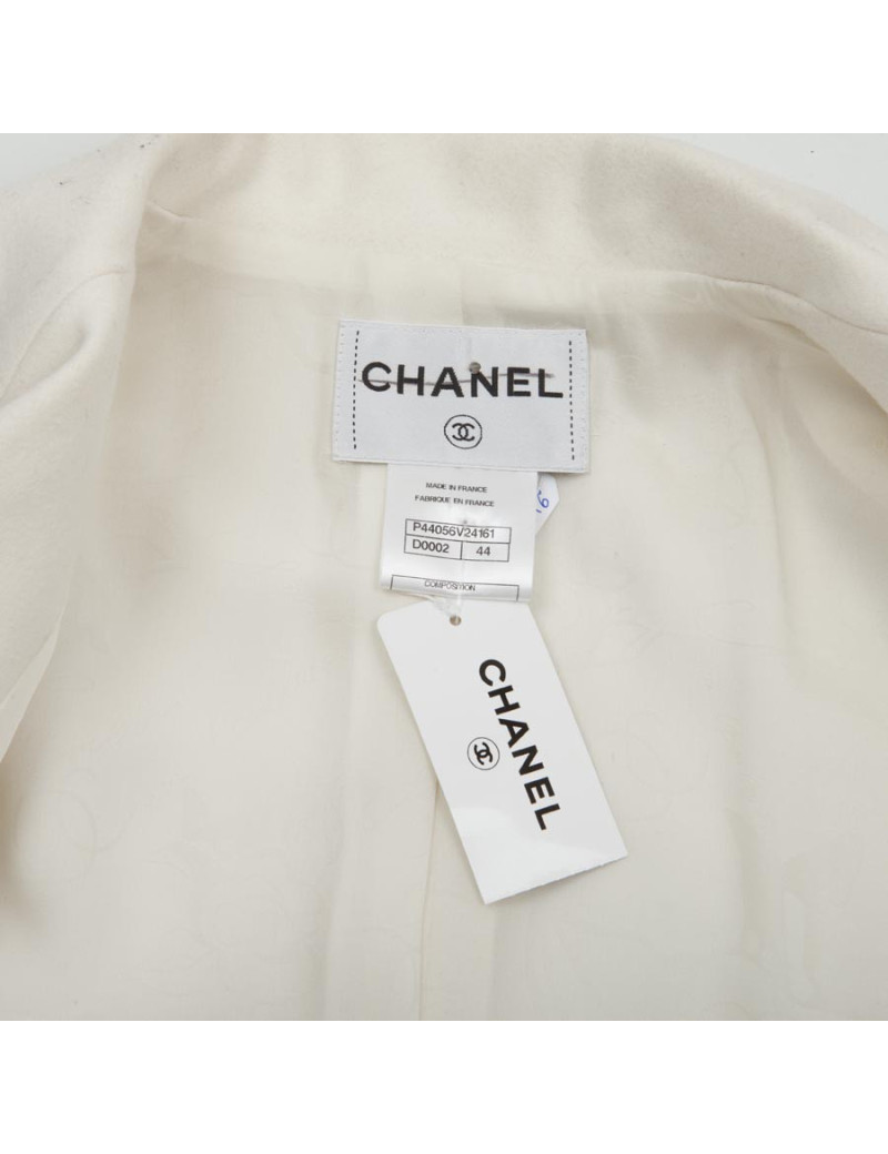 Veste CHANEL T 44 Paris Bombay blanche