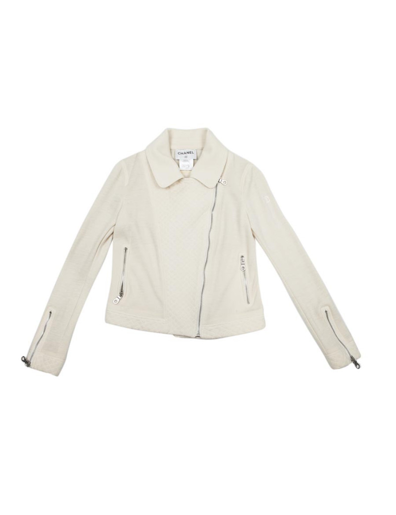 Blouson CHANEL T 38 zippé beige