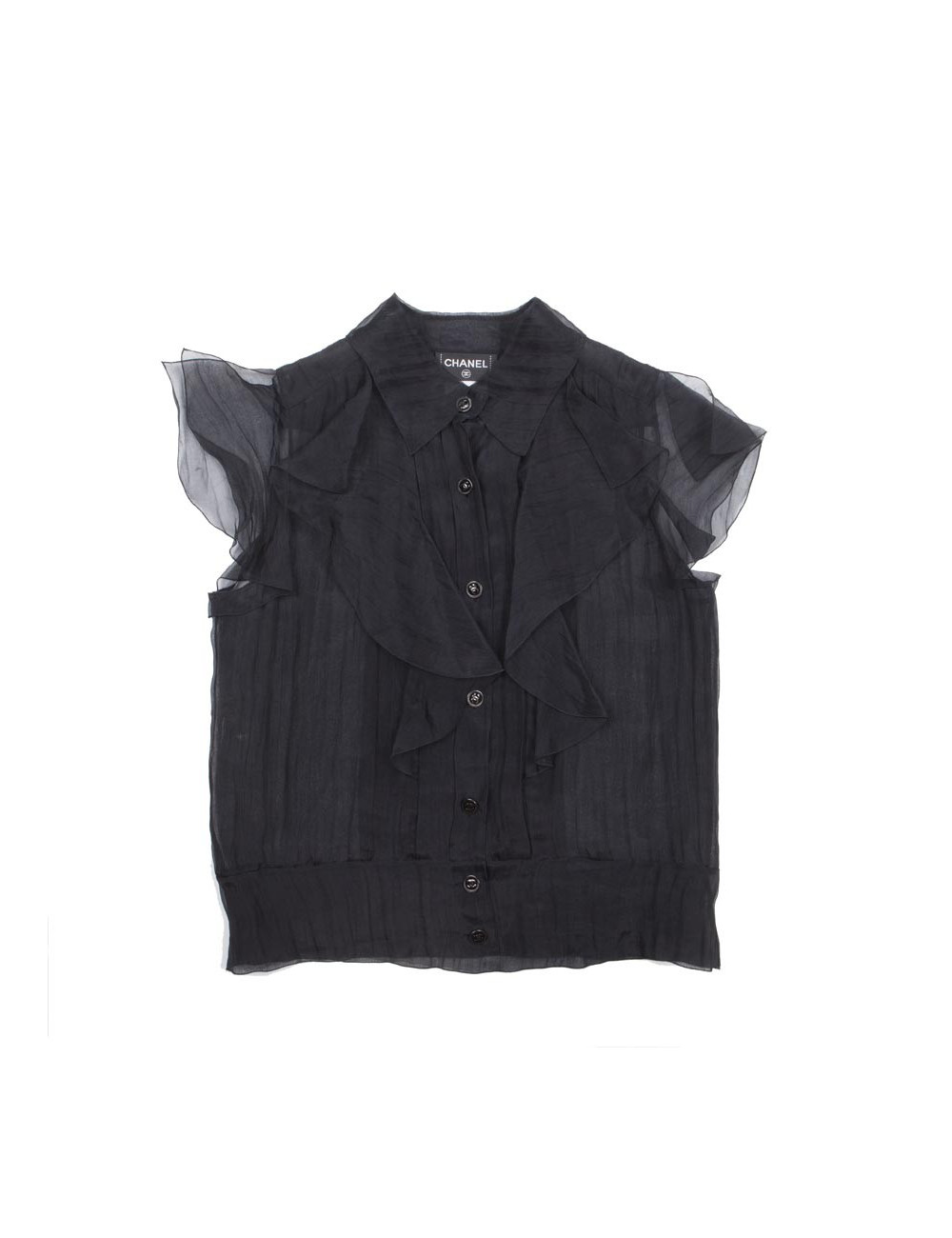 Blouse CHANEL T40 en soie noire