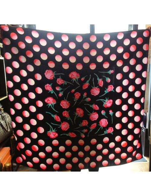 Foulard EMANUEL UNGARO PARALLELE en soie noire imprimée