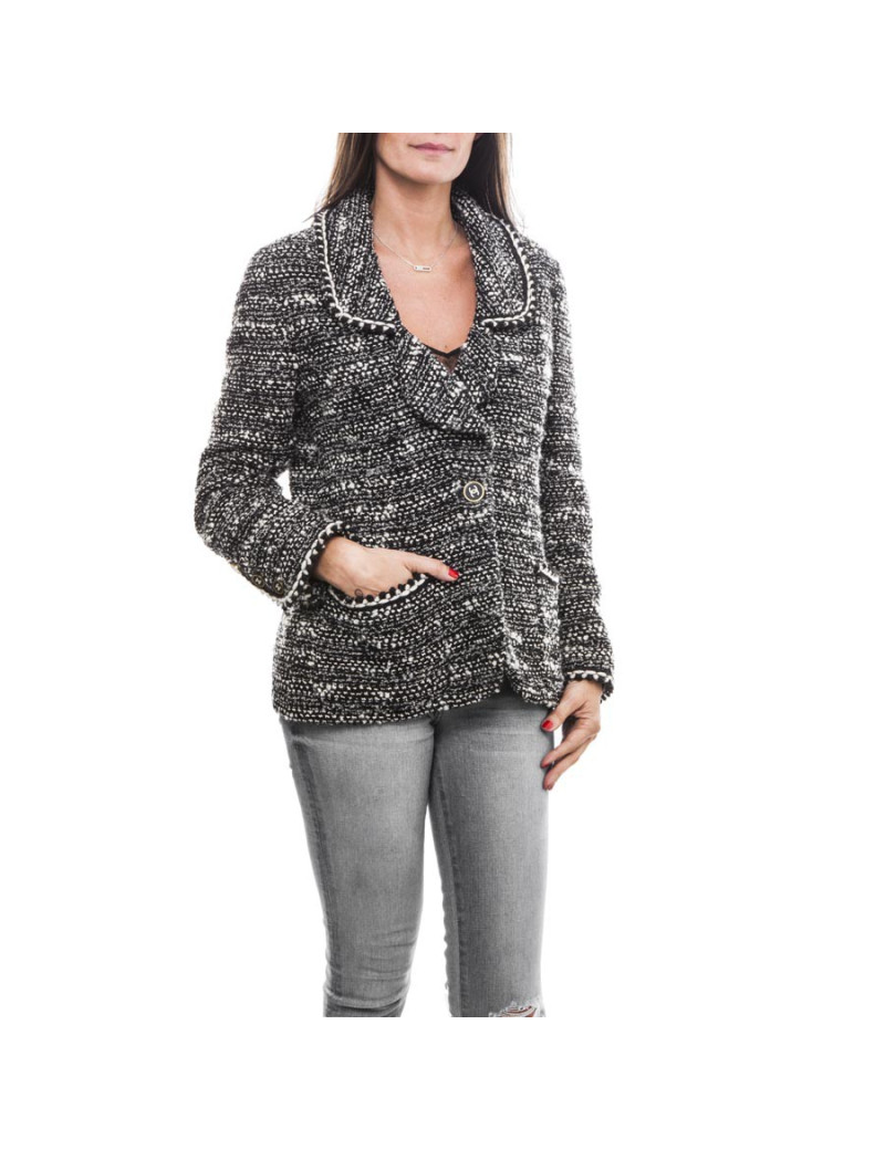 Veste CHANEL T    noire et blanc