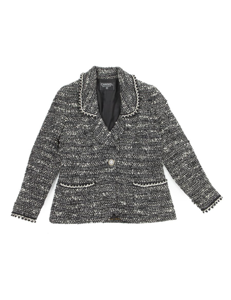 Veste CHANEL T 40  noire et blanc