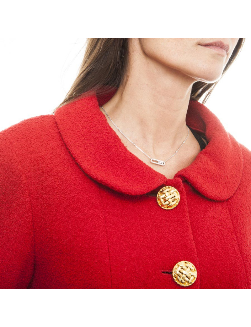 Veste CHANEL T 40 laine  rouge  Vintage