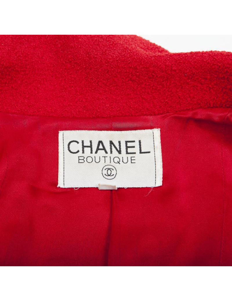 Veste CHANEL T 40 laine  rouge  Vintage