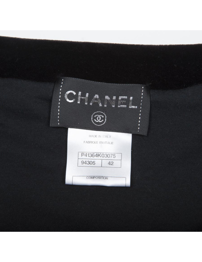 CHANEL jacket in black cotton fully signed CC size 42 EU