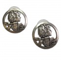 CHANEL Mademoiselle Coco Chanel Stud Earrings in Silver Plated Metal