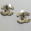 CHANEL CC stud earrings in gilded metal and bicolor rhinestones