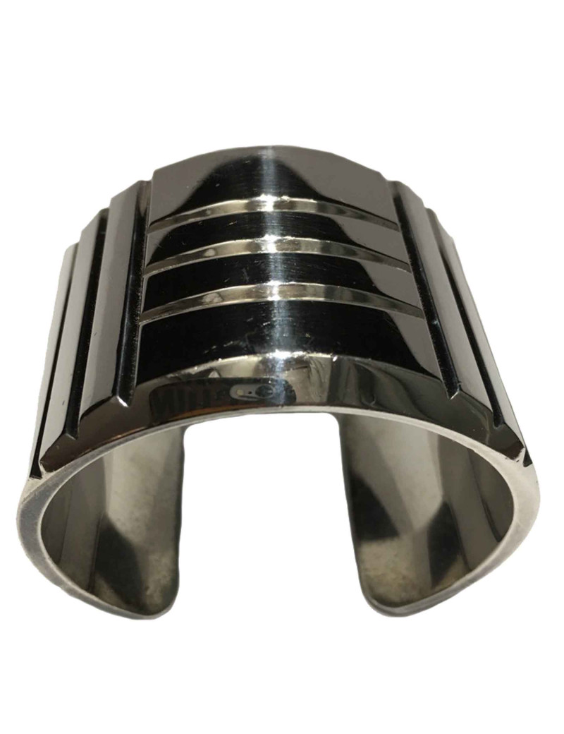 HERMES Kellylock sterling silver cuff bracelet size S