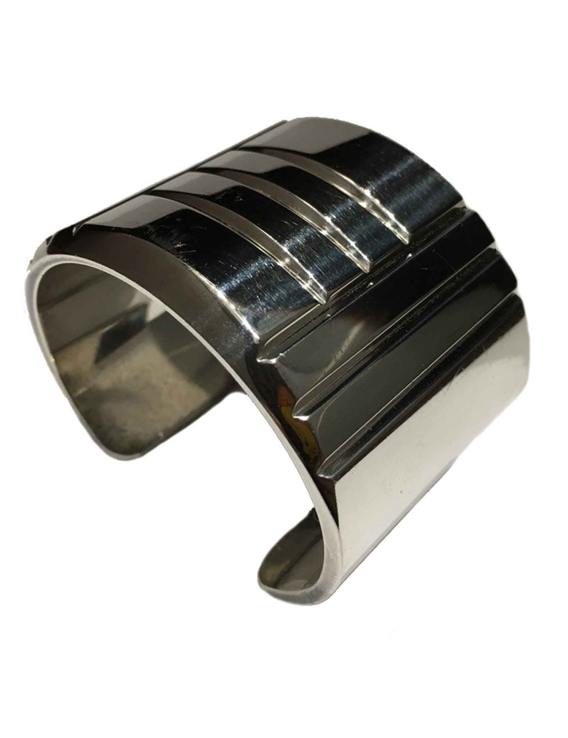 Manchette HERMES Kellylock argent