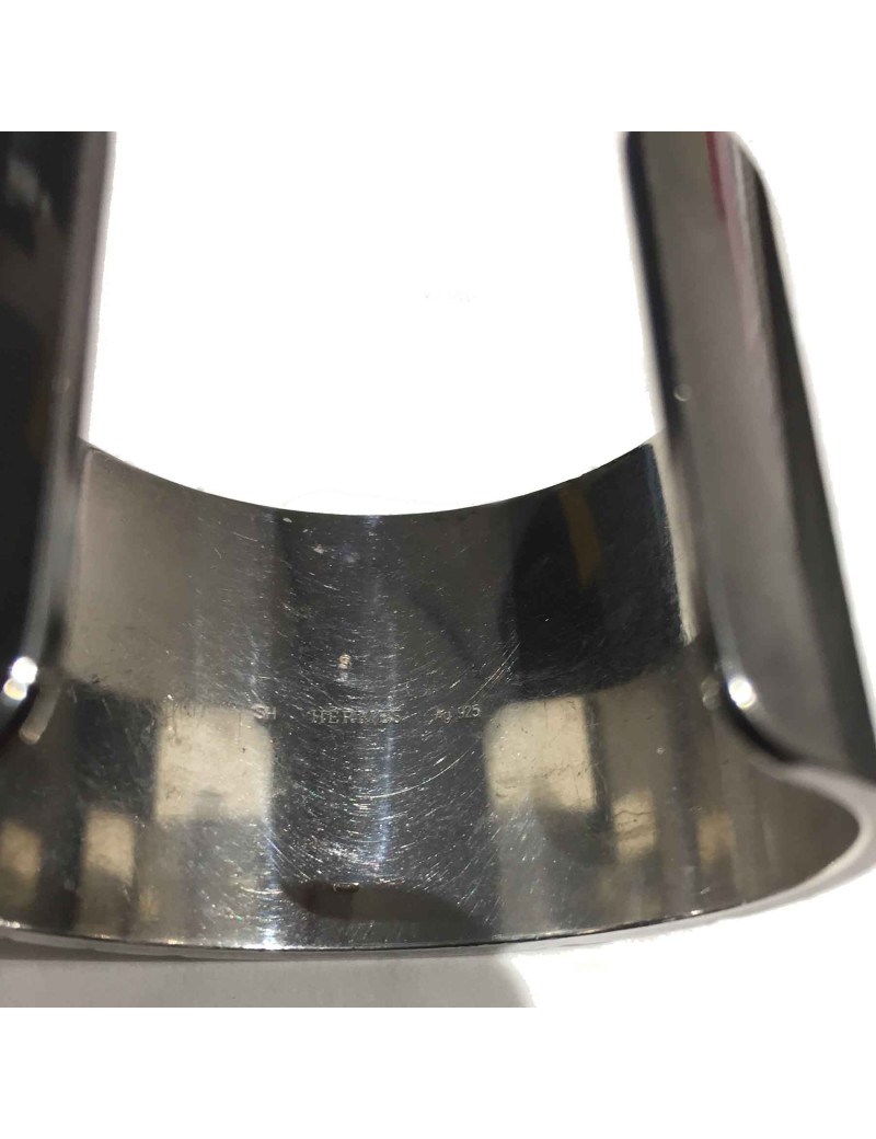 HERMES Kellylock sterling silver cuff bracelet size S