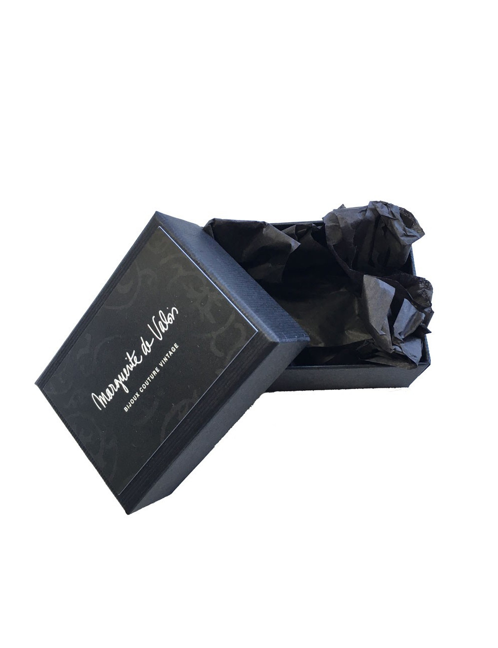 Bracelet MARGUERITE DE VALOIS Trèfle en pâte de verre noire