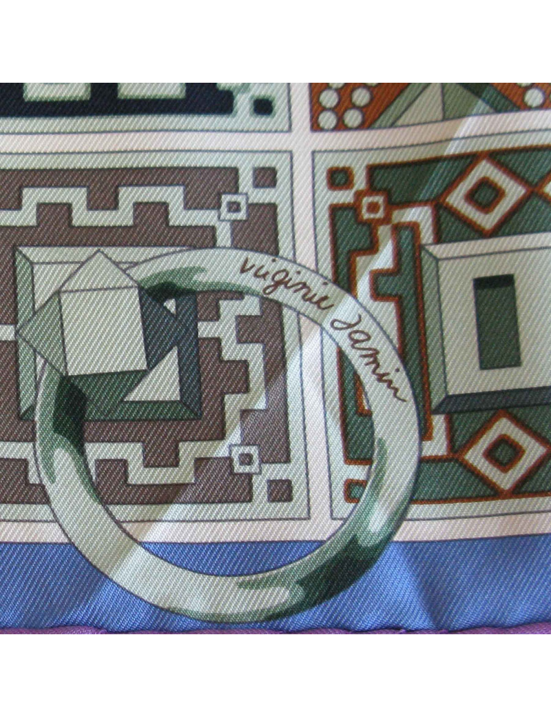 HERMES 'Collier de Chien' scarf in multicolored silk.