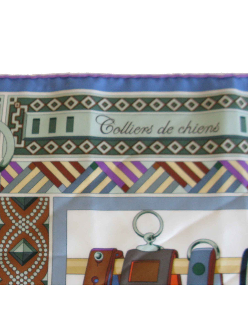 HERMES 'Collier de Chien' scarf in multicolored silk.