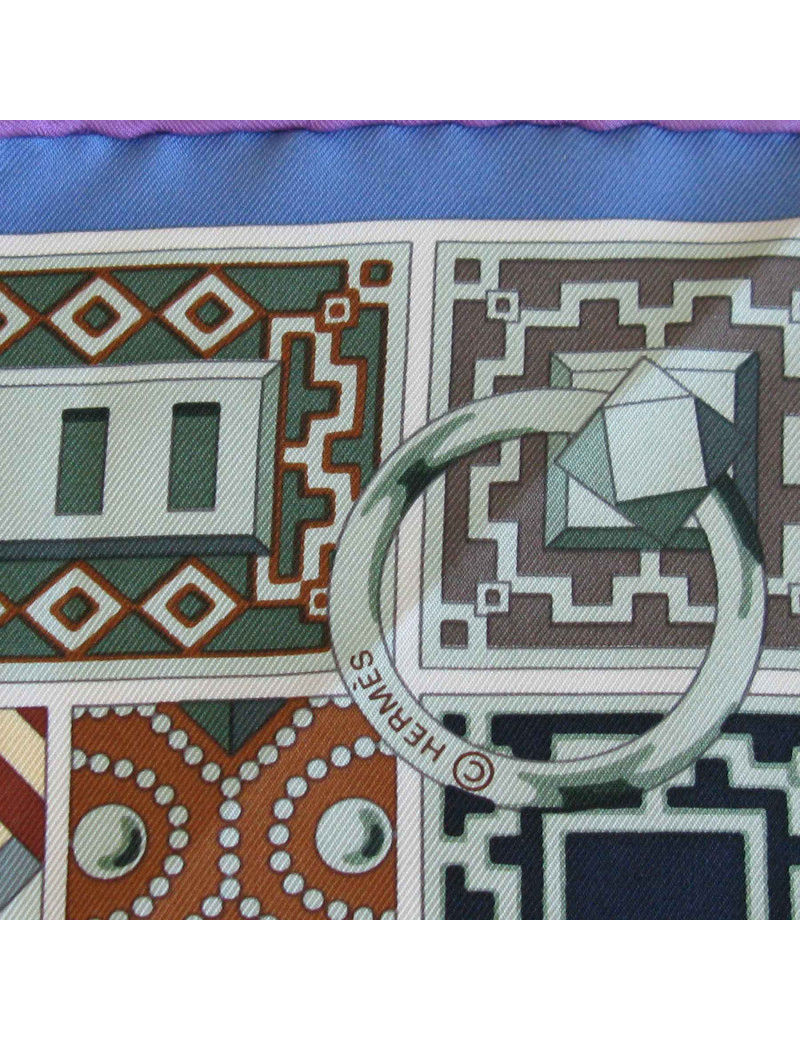HERMES 'Collier de Chien' scarf in multicolored silk.