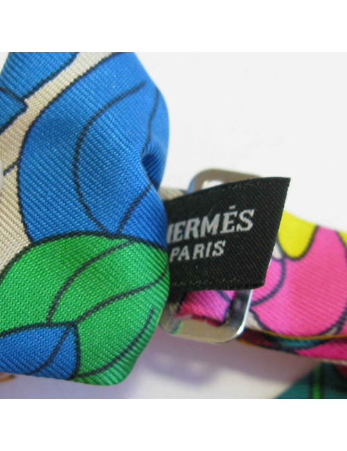HERMES multicolored silk bow tie