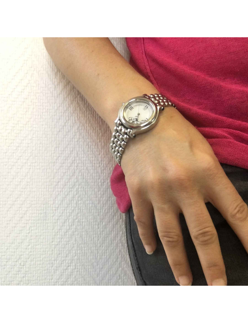 xxx Montre bracelet de dame CHOPARD  "Happy Sport" en acier 