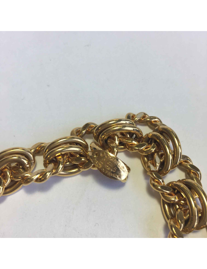 xxx Sautoir CHANEL Vintage chaîne et pendentif rond en métal doré