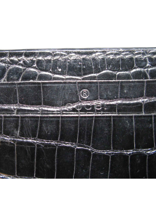 Porte-cartes GUCCI en crocodile noir