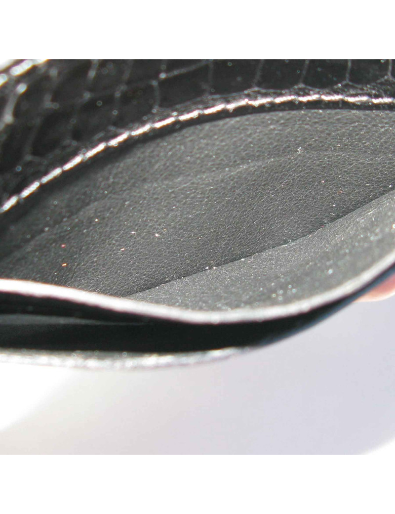 Porte-cartes GUCCI en crocodile noir