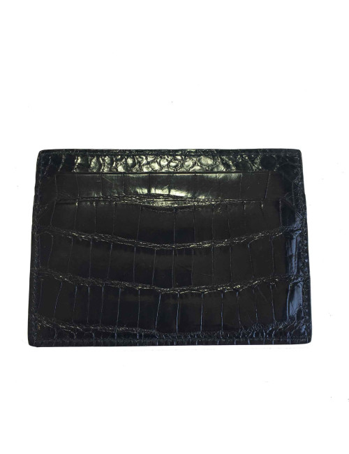 Porte-cartes GUCCI en crocodile noir