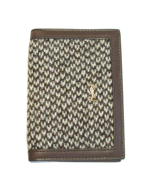 Porte-cartes YVL SAINT LAURENT cuir et tweed