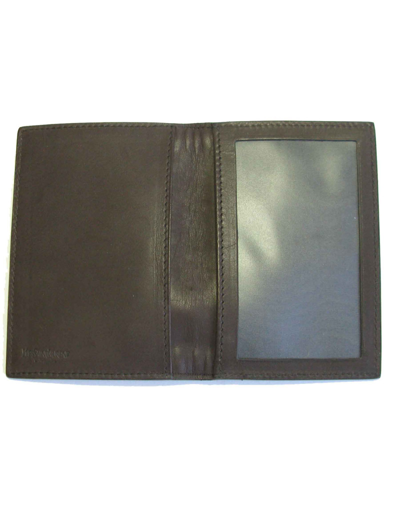 Porte-cartes YVL SAINT LAURENT cuir et tweed