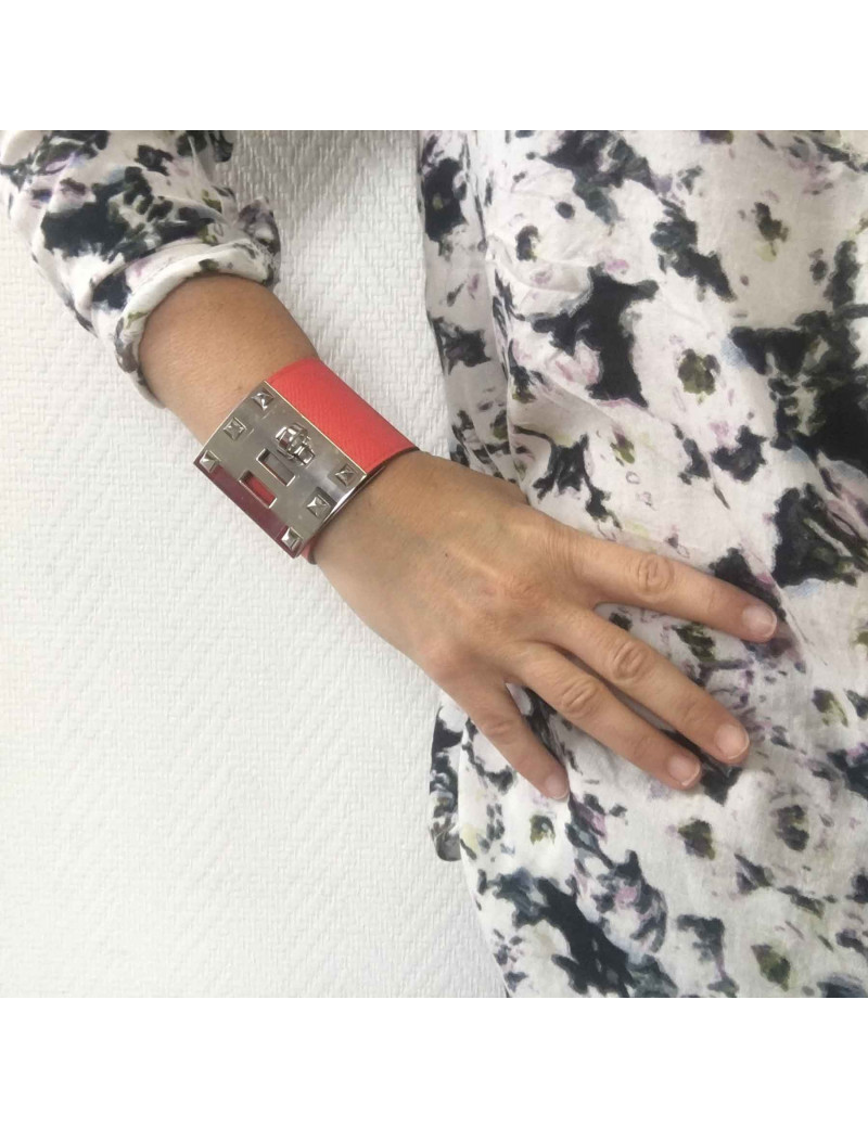 HERMES Extreme cuff in Jaïpur pink Epsom calfskin