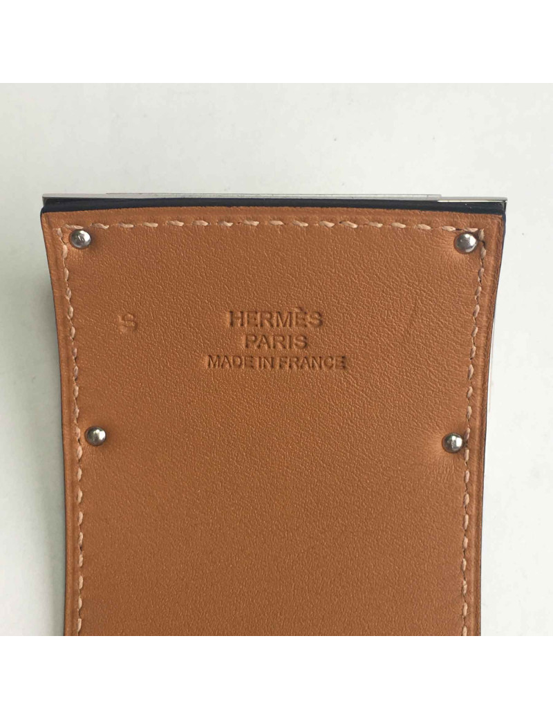 xxx Manchette HERMES modèle Extrême en cuir veau swift bleu saphir 