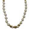Vintage CHANEL Necklace in molten glass pearls and gilded metal charms