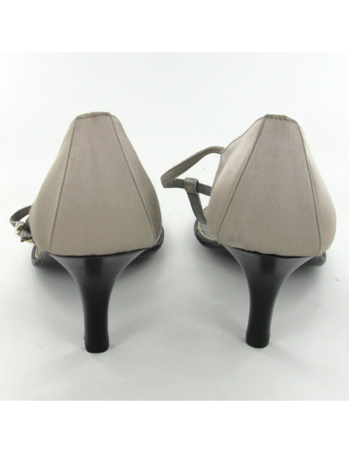 Sandales HERMES vintage T40 en satin gris