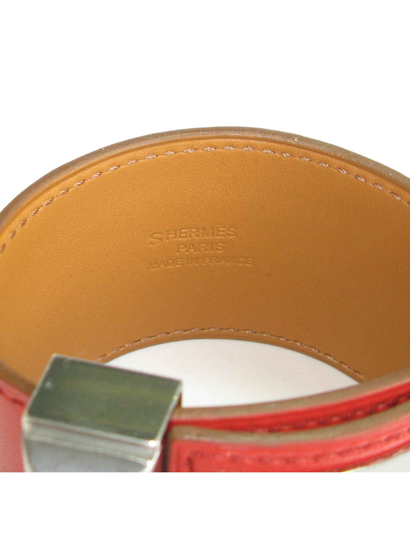 Manchette Médor CDC  cuir de veau tadelakt sanguine