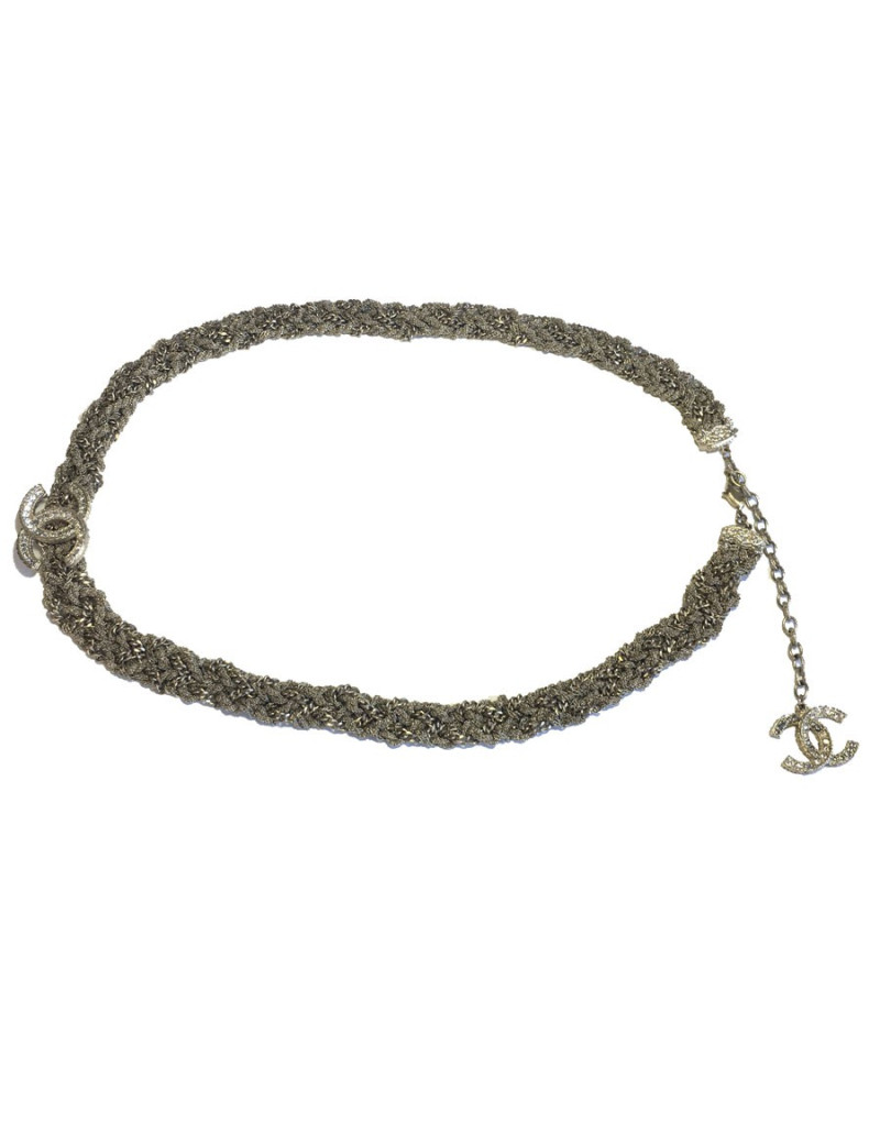 CHANEL Gilded metal chains belt