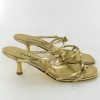 Sandales CHANEL T36 vintage en cuir doré
